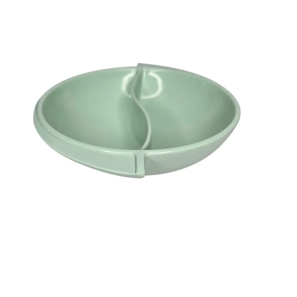 Vintage Boonton Melmac Melamine Divided Vegetable or Serving Bowl Mint Green 605